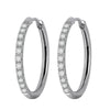 Simple Style Geometric Stainless Steel Rhinestones Hoop Earrings 1 Pair