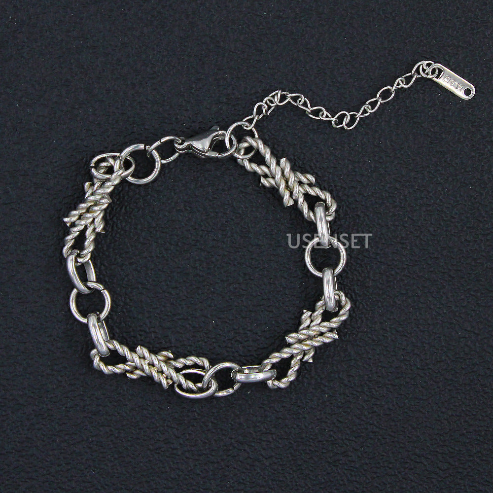 Simple Style Geometric Titanium Steel Plating Bracelets 1 Piece