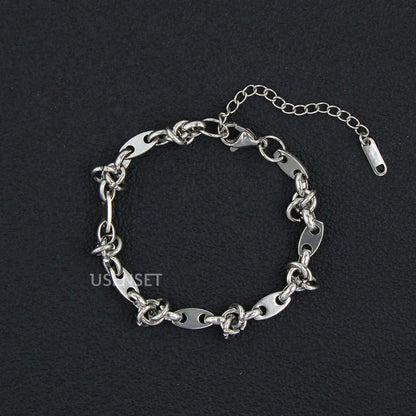 Simple Style Geometric Titanium Steel Plating Bracelets 1 Piece