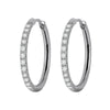 Simple Style Geometric Stainless Steel Rhinestones Hoop Earrings 1 Pair