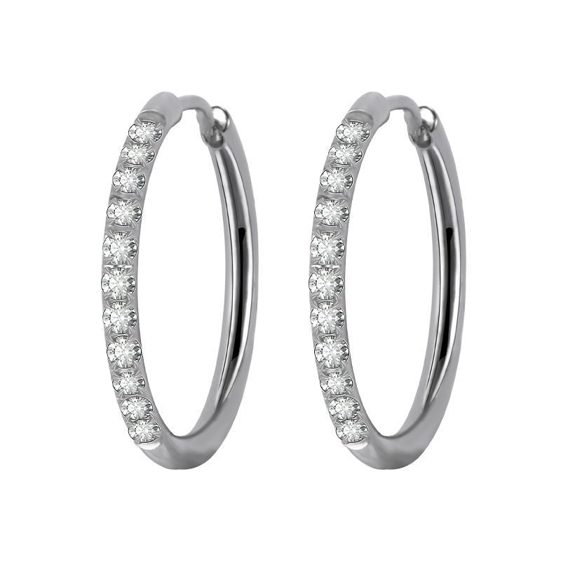 Simple Style Geometric Stainless Steel Rhinestones Hoop Earrings 1 Pair