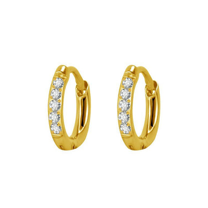 Simple Style Geometric Stainless Steel Rhinestones Hoop Earrings 1 Pair