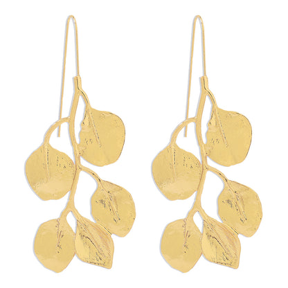 Retro Leaf Alloy Plating Women'S Drop Earrings 1 Pair