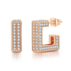 Fashion Geometric Copper Zircon Ear Studs 1 Pair