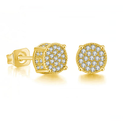 Fashion Geometric Copper Plating Zircon Ear Studs 1 Pair