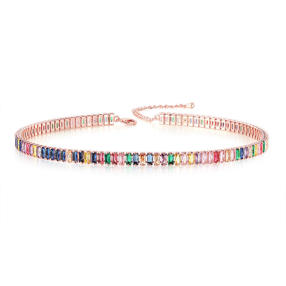 Classic Style Multicolor Copper Plating Inlay Zircon 14k Gold Plated Rose Gold Plated White Gold Plated Necklace