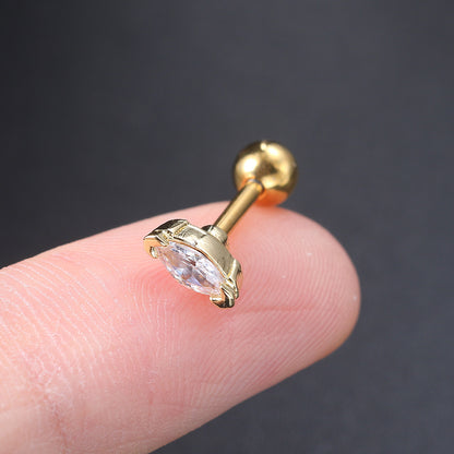 Fashion Geometric Copper Plating Zircon Ear Studs 1 Piece