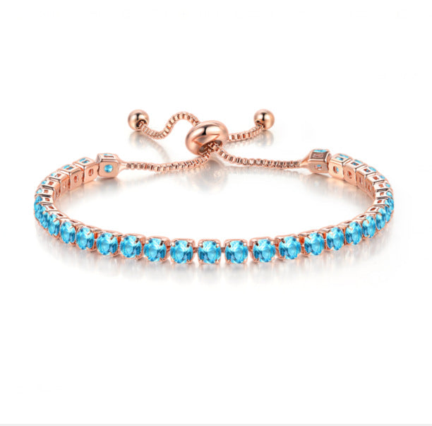 Fashion Geometric Copper Zircon Bracelets In Bulk