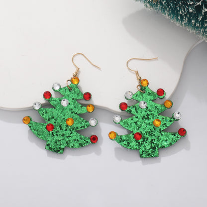 Fashion Christmas Tree Bell Cloth Fabric Women's Drop Earrings 1 Pair