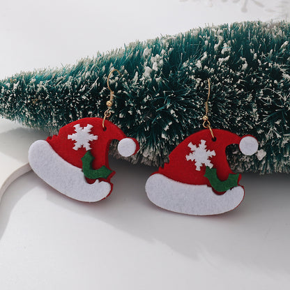 Fashion Christmas Tree Bell Cloth Fabric Women's Drop Earrings 1 Pair