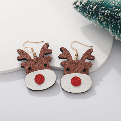 Fashion Christmas Tree Bell Cloth Fabric Women's Drop Earrings 1 Pair