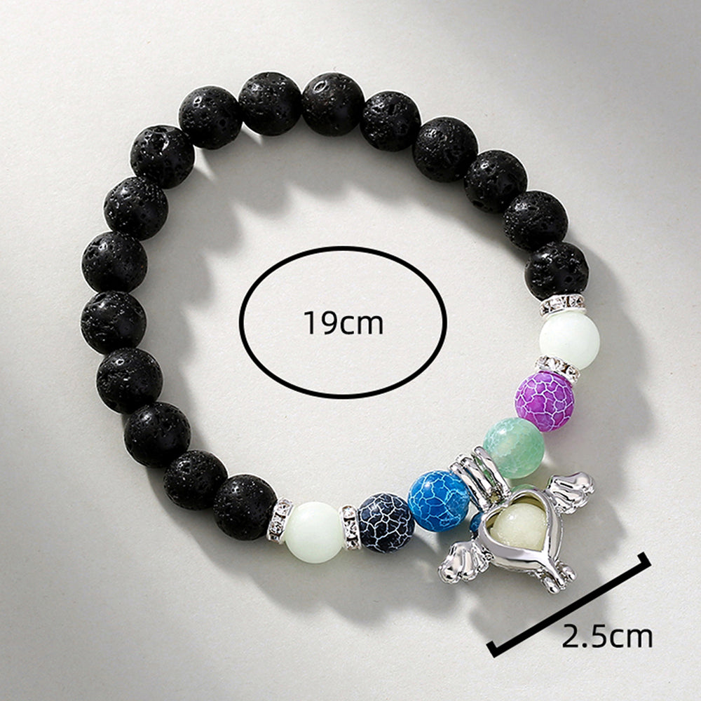 Fashion Tortoise Sun Heart Shape Natural Stone Beaded Luminous Inlay Zircon Bracelets 1 Piece