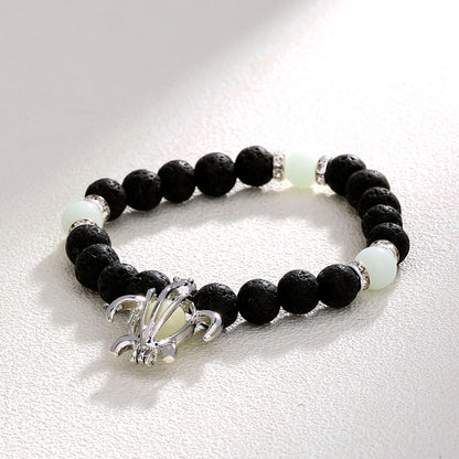 Fashion Tortoise Sun Heart Shape Natural Stone Beaded Luminous Inlay Zircon Bracelets 1 Piece