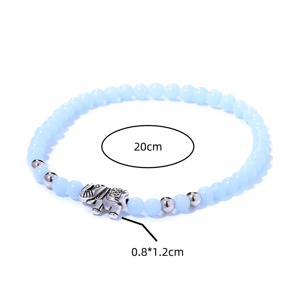 Fashion Tortoise Sun Heart Shape Natural Stone Beaded Luminous Inlay Zircon Bracelets 1 Piece