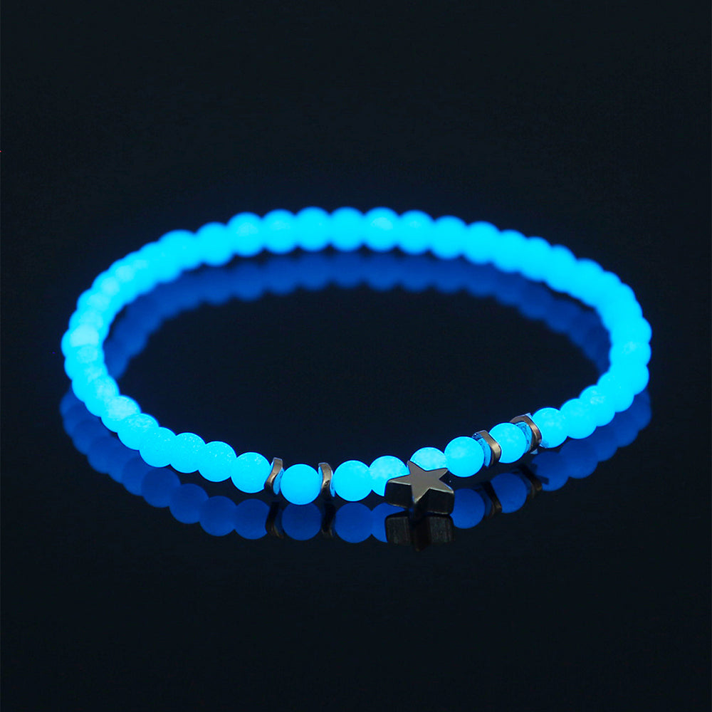 Fashion Tortoise Sun Heart Shape Natural Stone Beaded Luminous Inlay Zircon Bracelets 1 Piece