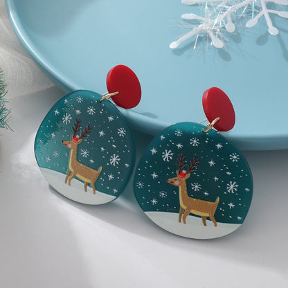 Cute Christmas Tree Arylic Stoving Varnish Acrylic Women's Drop Earrings 1 Pair