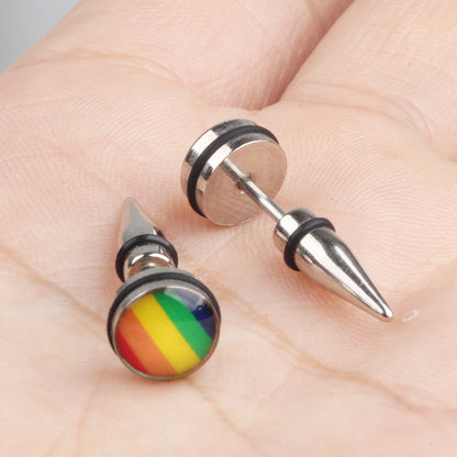 Fashion Rainbow Alloy Plating Unisex Ear Studs 1 Pair