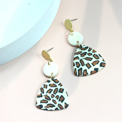 Fashion Leopard Soft Clay Patchwork Women's Drop Earrings 1 Pair