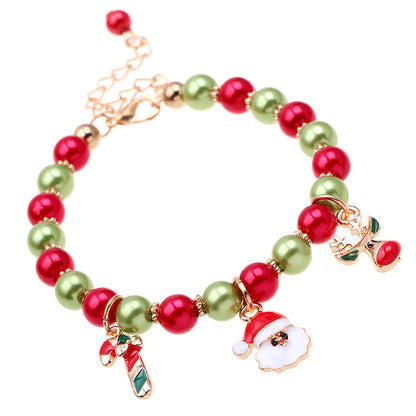 Fashion Santa Claus Deer Alloy Beaded Plating Women's Bracelets 1 Piece