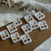 Modern Style Square Heart Shape Flower Copper Plating Ear Studs 1 Pair