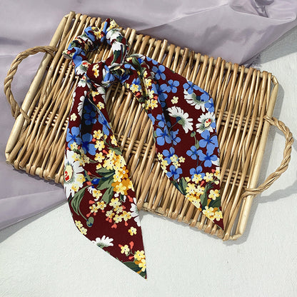 Fashion Ditsy Floral Cloth Printing Hair Tie 1 Piece