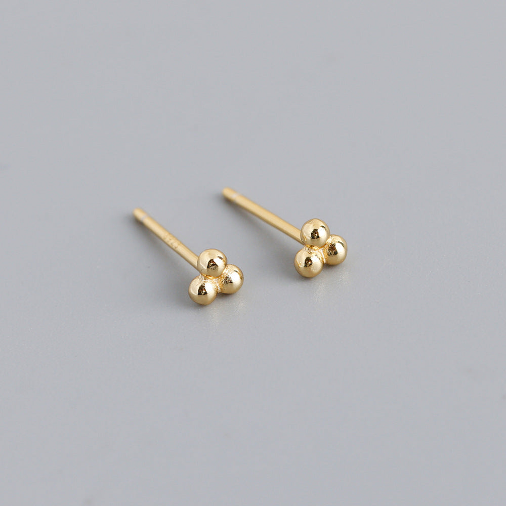 Simple Style Solid Color Silver Ear Studs 1 Pair