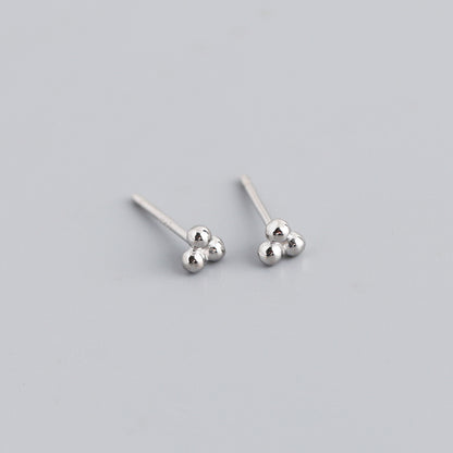 Simple Style Solid Color Silver Ear Studs 1 Pair