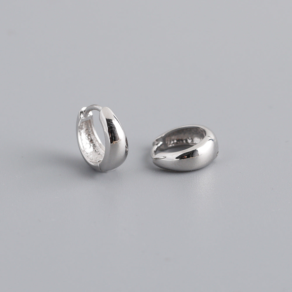 1 Pair Fashion Geometric Metal Sterling Silver Earrings