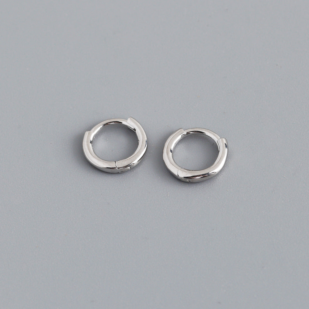 1 Pair Simple Style Circle Plating Sterling Silver Hoop Earrings