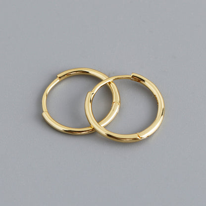 1 Pair Simple Style Circle Plating Sterling Silver Hoop Earrings