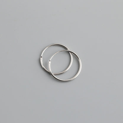 Simple Style Solid Color Sterling Silver Plating Hoop Earrings 1 Pair