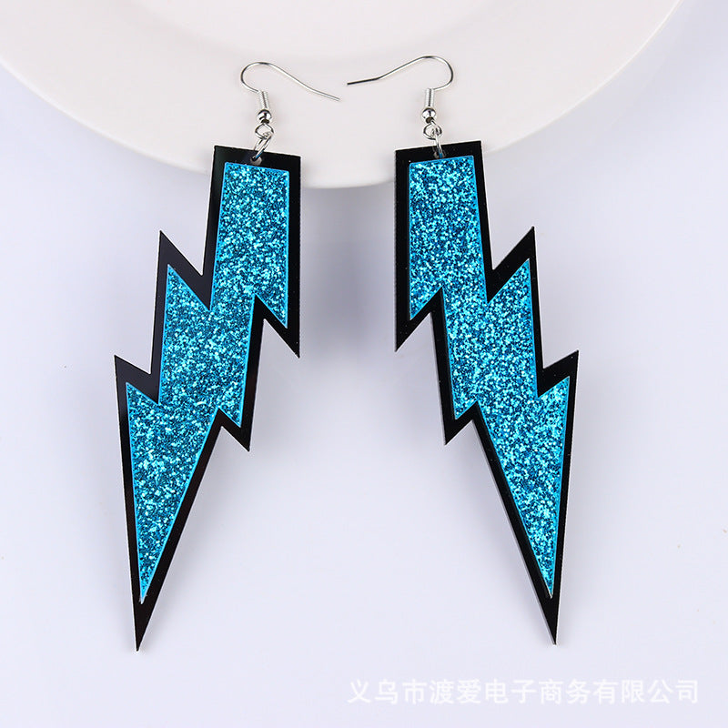 Fashion Lightning Arylic Stoving Varnish Women's Drop Earrings 1 Pair