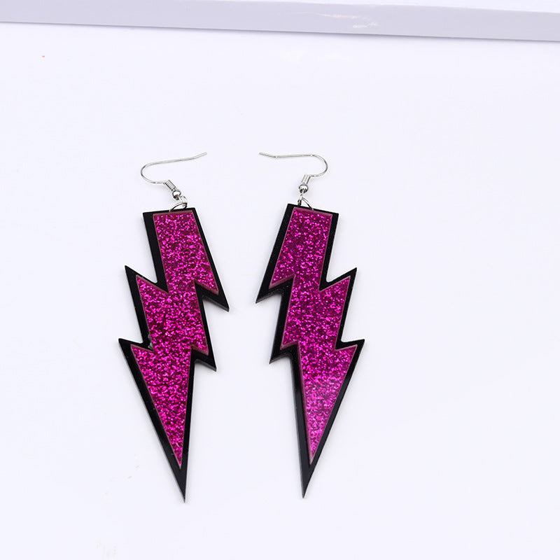 Fashion Lightning Arylic Stoving Varnish Women's Drop Earrings 1 Pair