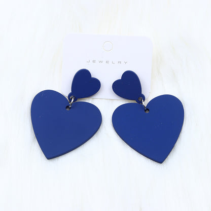 Simple Style Heart Shape Arylic Stoving Varnish Women's Drop Earrings 1 Pair