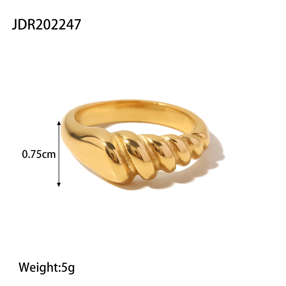 Fashion Solid Color Stainless Steel Plating Rings 1 Piece