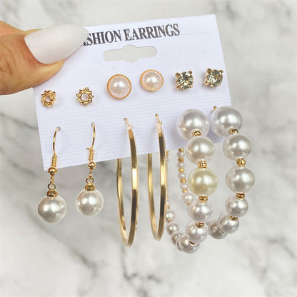 Fashion Heart Shape Butterfly Alloy Artificial Rhinestones Artificial Pearls Women's Earrings 1 Set