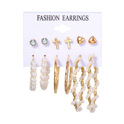 Fashion Geometric Leaves Butterfly Alloy Inlaid Zircon Women's Earrings 1 Set