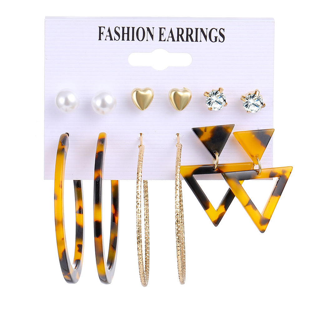 Fashion Geometric Leaves Butterfly Alloy Inlaid Zircon Women's Earrings 1 Set