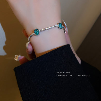 Simple Style Geometric Alloy Plating Artificial Gemstones Women's Bracelets