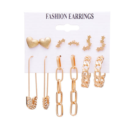 Fashion Geometric Leaves Butterfly Alloy Inlaid Zircon Women's Earrings 1 Set