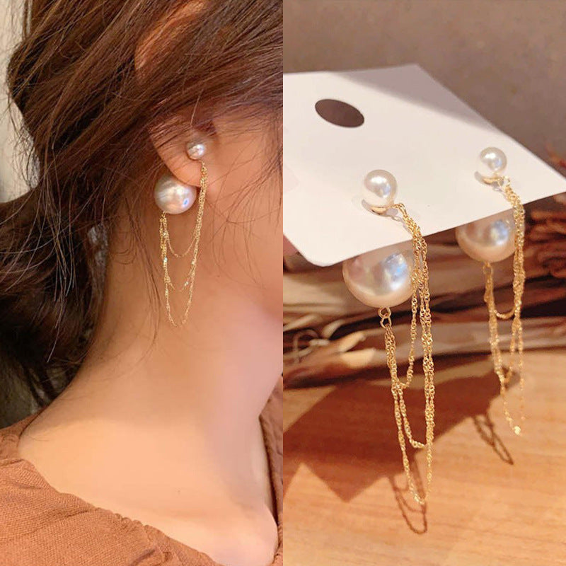 Fashion Tassel Alloy Inlay Artificial Diamond Women'S Drop Earrings 1 Pair