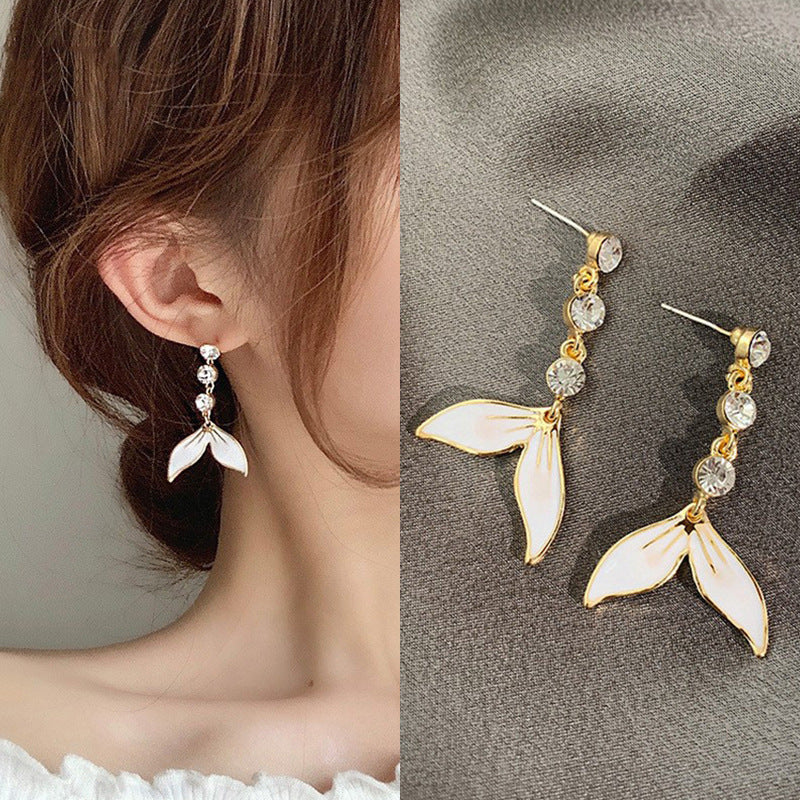 Fashion Tassel Alloy Inlay Artificial Diamond Women'S Drop Earrings 1 Pair