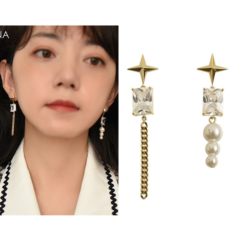 Fashion Tassel Alloy Inlay Artificial Diamond Women'S Drop Earrings 1 Pair