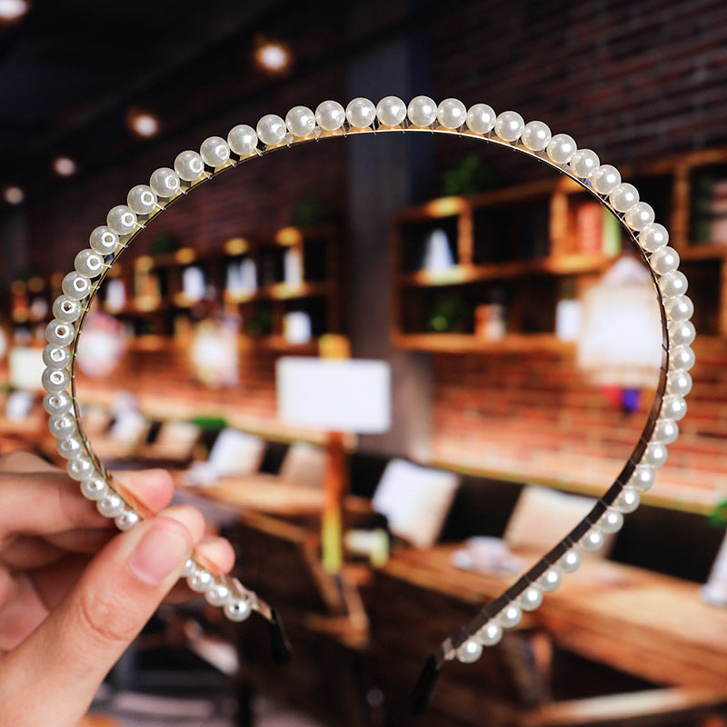 Women'S Fashion Waves Alloy Inlay Artificial Pearls Headwear