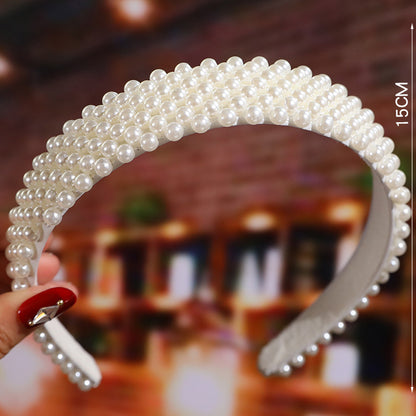 Women'S Fashion Waves Alloy Inlay Artificial Pearls Headwear