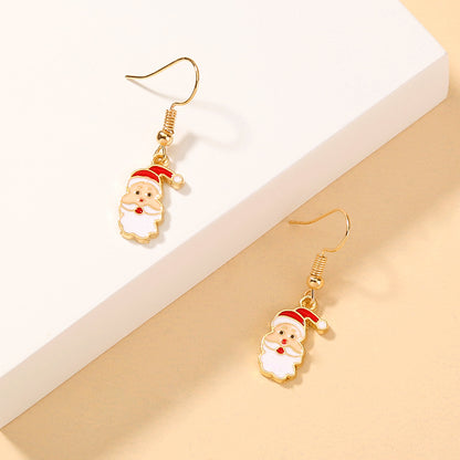 Fashion Christmas Hat Santa Claus Arylic Enamel Plating Women's Drop Earrings 1 Pair