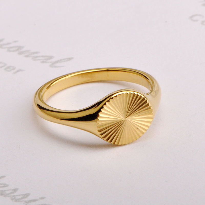 Fashion Simple Style Geometric Titanium Steel Plating Metal Rings