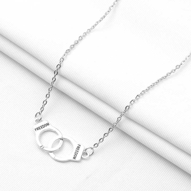 Fashion Handcuffs Alloy Plating Couple Necklace 1 Piece