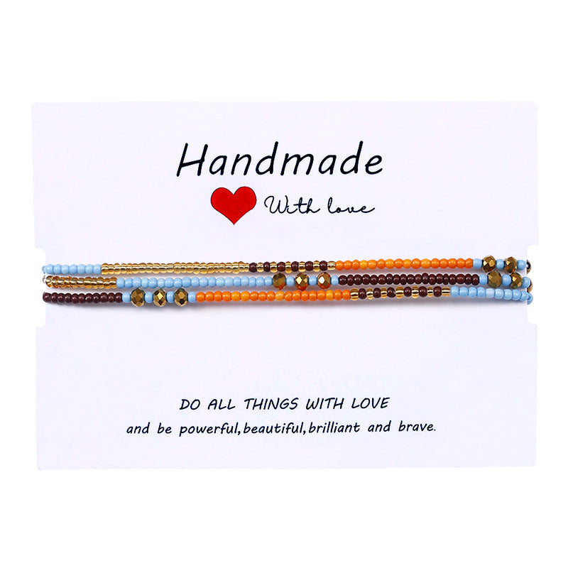 Bohemian Multicolor Seed Bead Rope Beaded Women's Bracelets 1 Piece