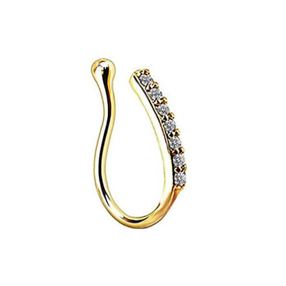 Simple Style Heart Shape Stainless Steel Inlay Zircon Nose Ring 1 Piece